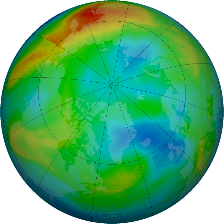 Arctic ozone map for 10 December 1985
